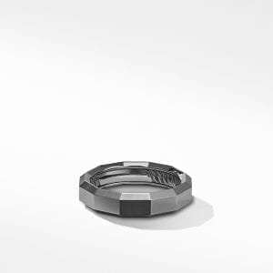David Yurman Faceted Band Ring in Grey Titanium, 6mm DY Bailey's Fine Jewelry