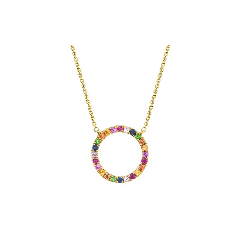 Bailey’s Goldmark Collection Rainbow Circle Pendant Necklace in 14k ...