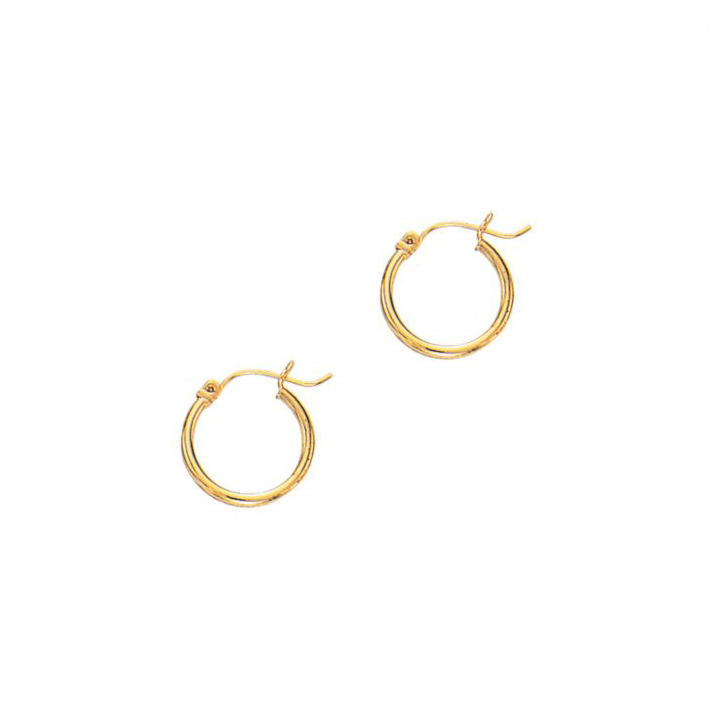 14kt Yellow Gold 2X20MM Hoop Earring – Bailey's Fine Jewelry