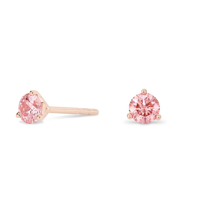 50ctw Pink Diamond Stud Earrings set in 14K Rose Gold