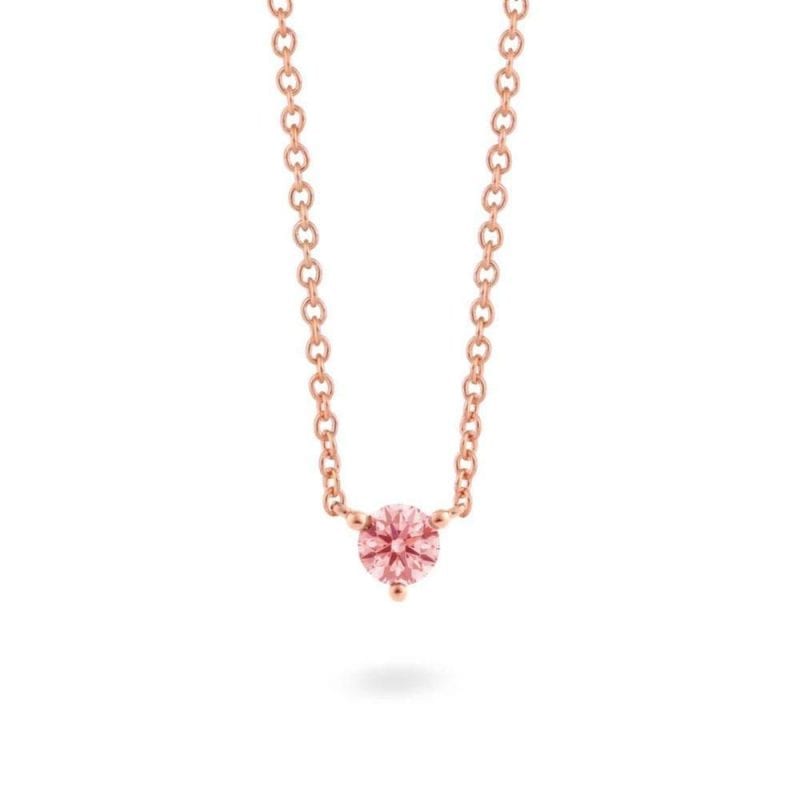 55ct Fancy Pink Diamond Solitaire Necklace in 14K Rose Gold (stunning!)