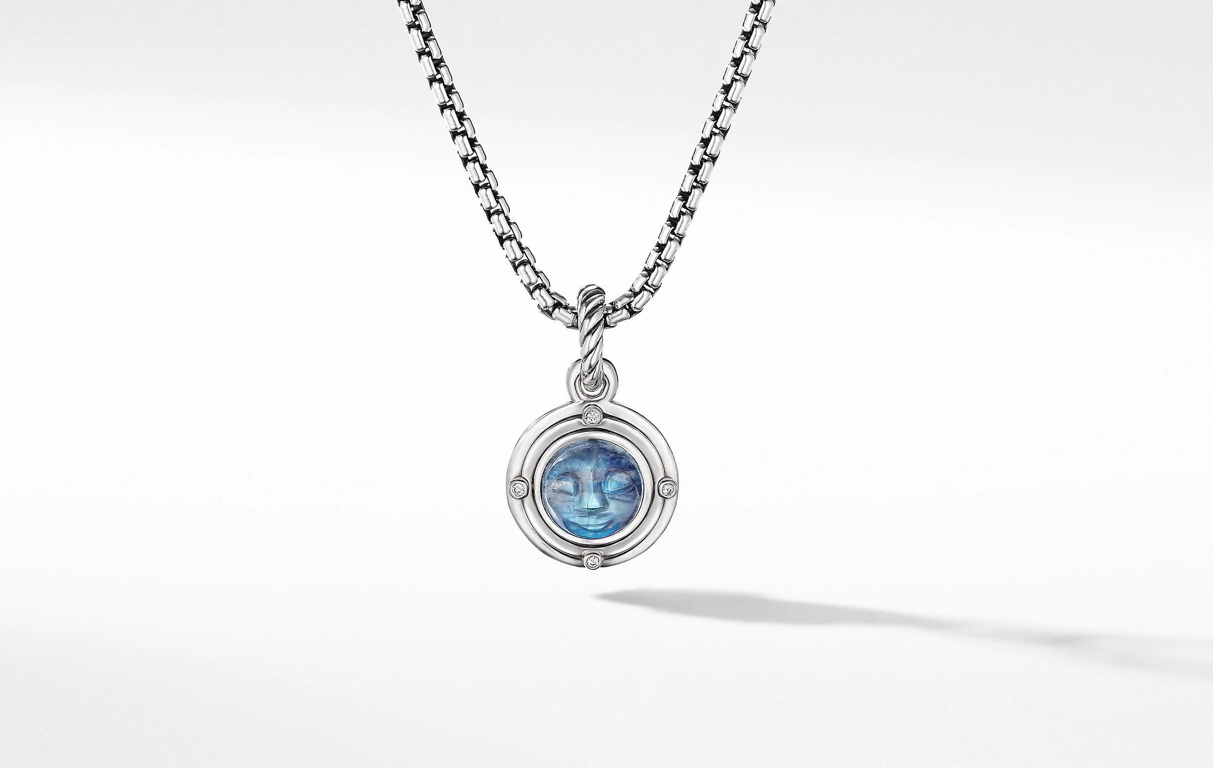 Moon Amulet in Rainbow Moonstone with Diamonds – Bailey's Fine Jewelry