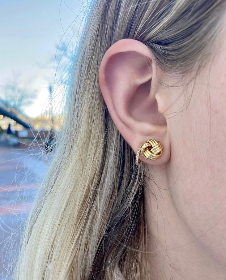 Love Knot Earrings in 14K TriTone Gold  Peoples Jewellers