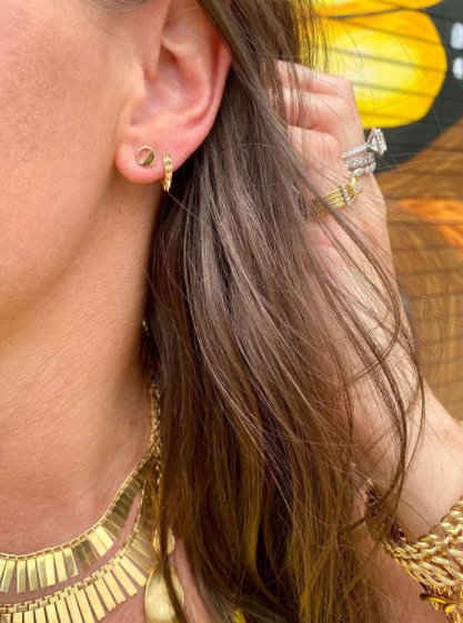 1 Ct Round Cut Diamond 14K Yollwe Gold Voal Huggie Hoop Earrings For G –  atjewels.in