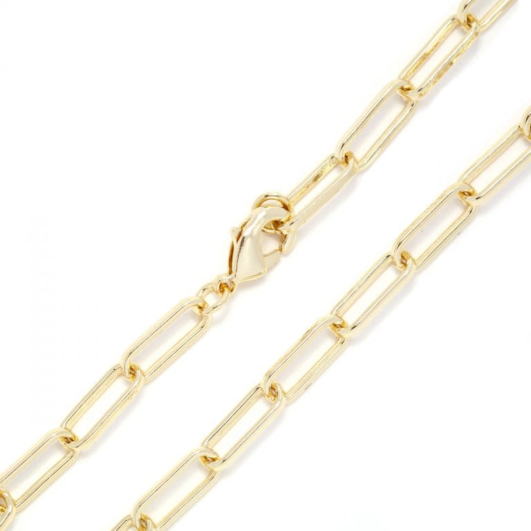 14k Yellow Gold Plate Adjustable Paperclip Chain Necklace – Bailey's