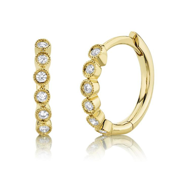 Diamond Milgrain Huggie Hoop Earrings – Bailey's Fine Jewelry