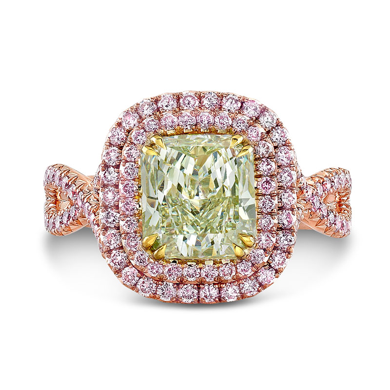 Floral 2 Ct. Fancy Yellow Diamond Ring | Miss Diamond Ring