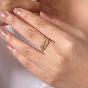 Small 14K Gold Rope Knot Ring 14K Yellow Gold