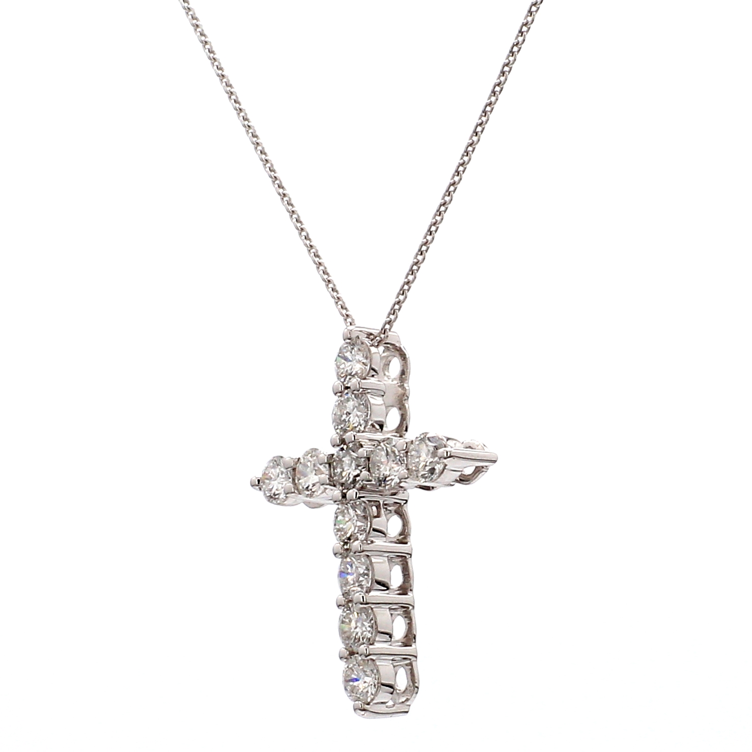 34ctw Diamond Cross Pendant Necklace In 14k White Gold Baileys Fine Jewelry 9804