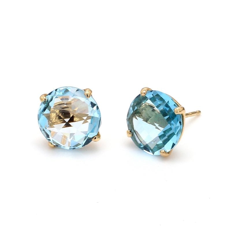 Blue Topaz Stud Earrings in 14k Yellow Gold – Bailey's Fine Jewelry