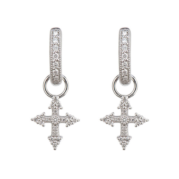 Jude Frances Provence Champagne Tiny Cross Earring Charms – Bailey's ...