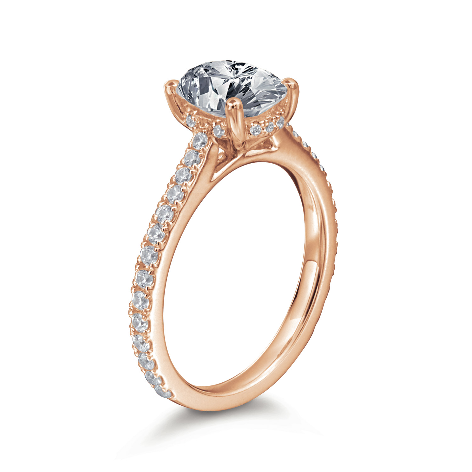 Maria Oval Hidden Halo Pave Engagement Ring – Bailey's Fine Jewelry