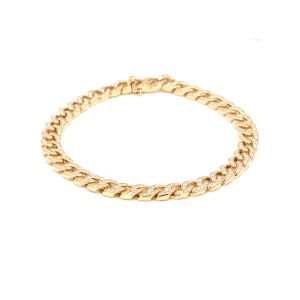 1.80ct Diamond Curb Link Bracelet in yellow gold