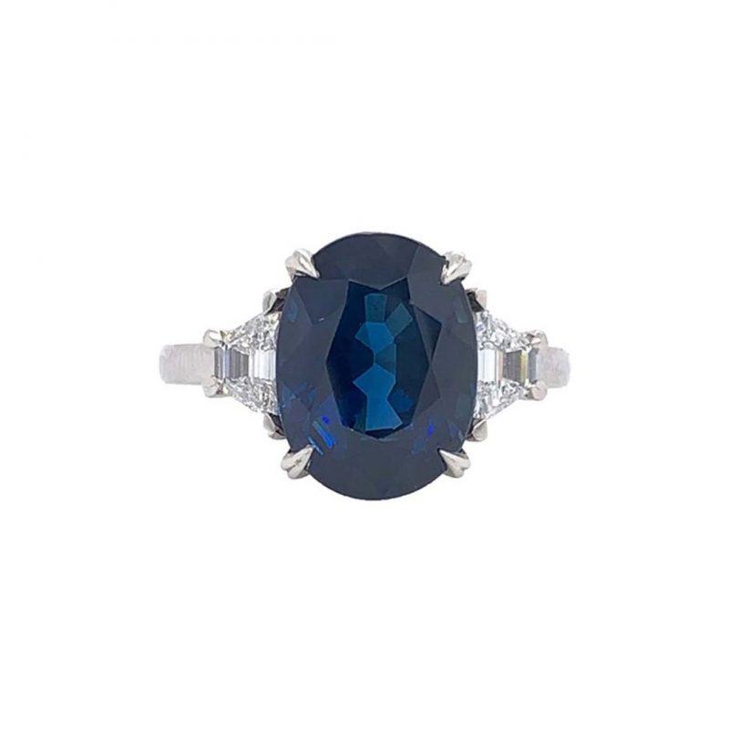Mens 2 3/4 CT. T.W. Lab Created Blue Sapphire Platinum Over Silver Fashion  Ring - JCPenney