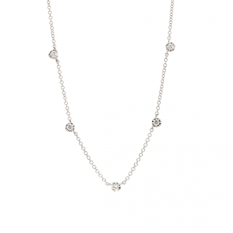 Five Round Diamonds by The Yard Station Necklace