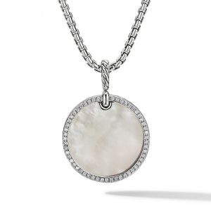 DY Elements Disc Pendant with Mother of Pearl and Pav� Diamond Rim