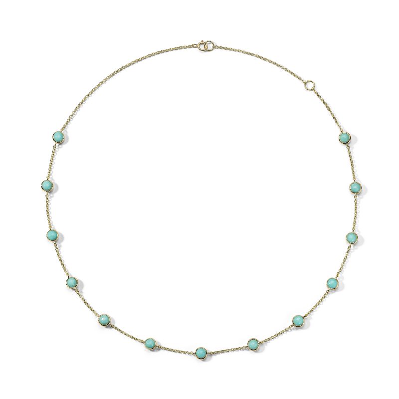 14k Gold Turquoise Station Bar Necklace – Sabrina Design