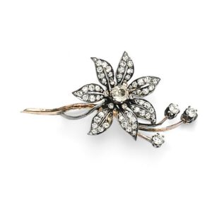 Bailey’s Estate Blackened Silver Flower Spray Pin Pins & Brooches Bailey's Fine Jewelry