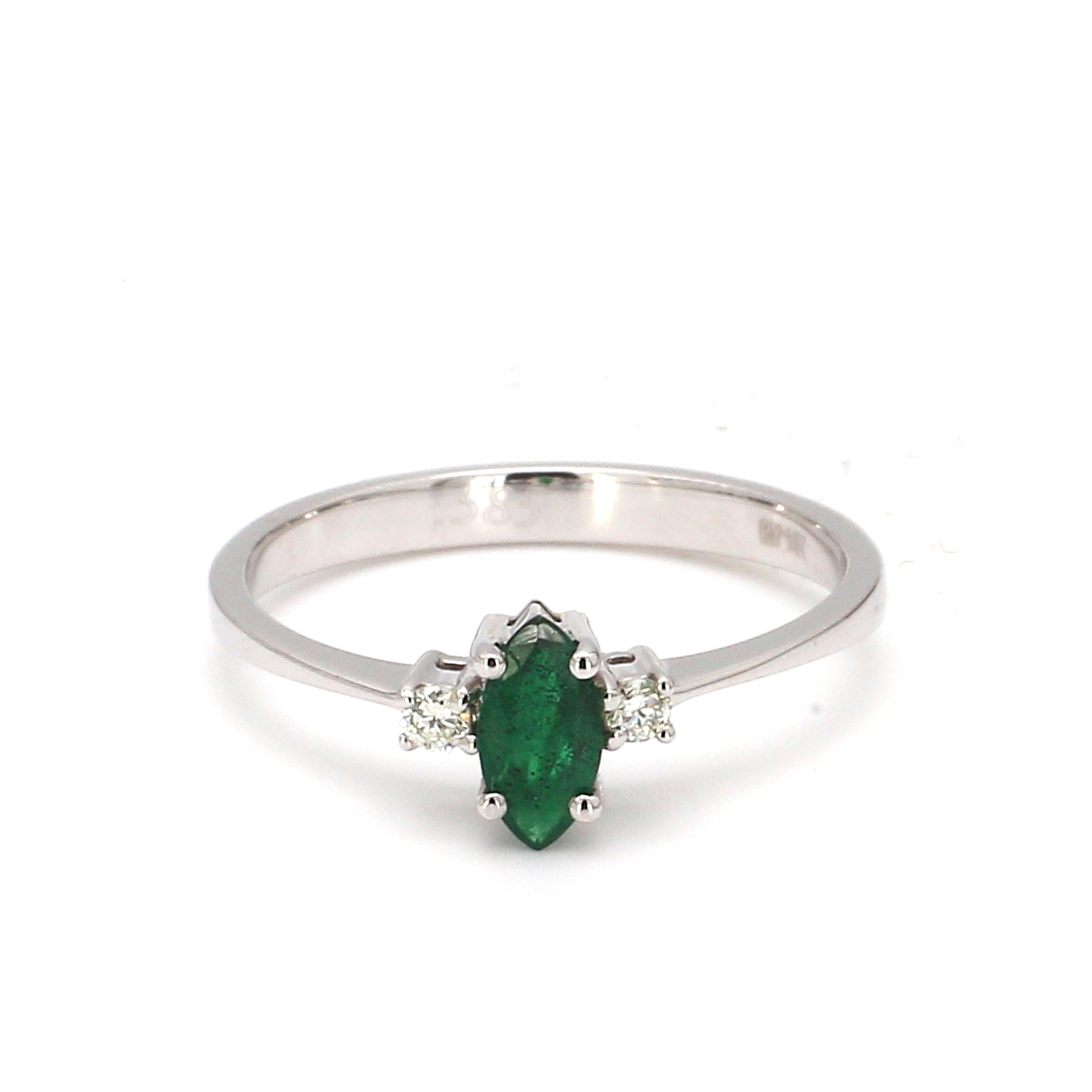 Marquise Cut Emerald and Diamond Ring – Bailey's Fine Jewelry