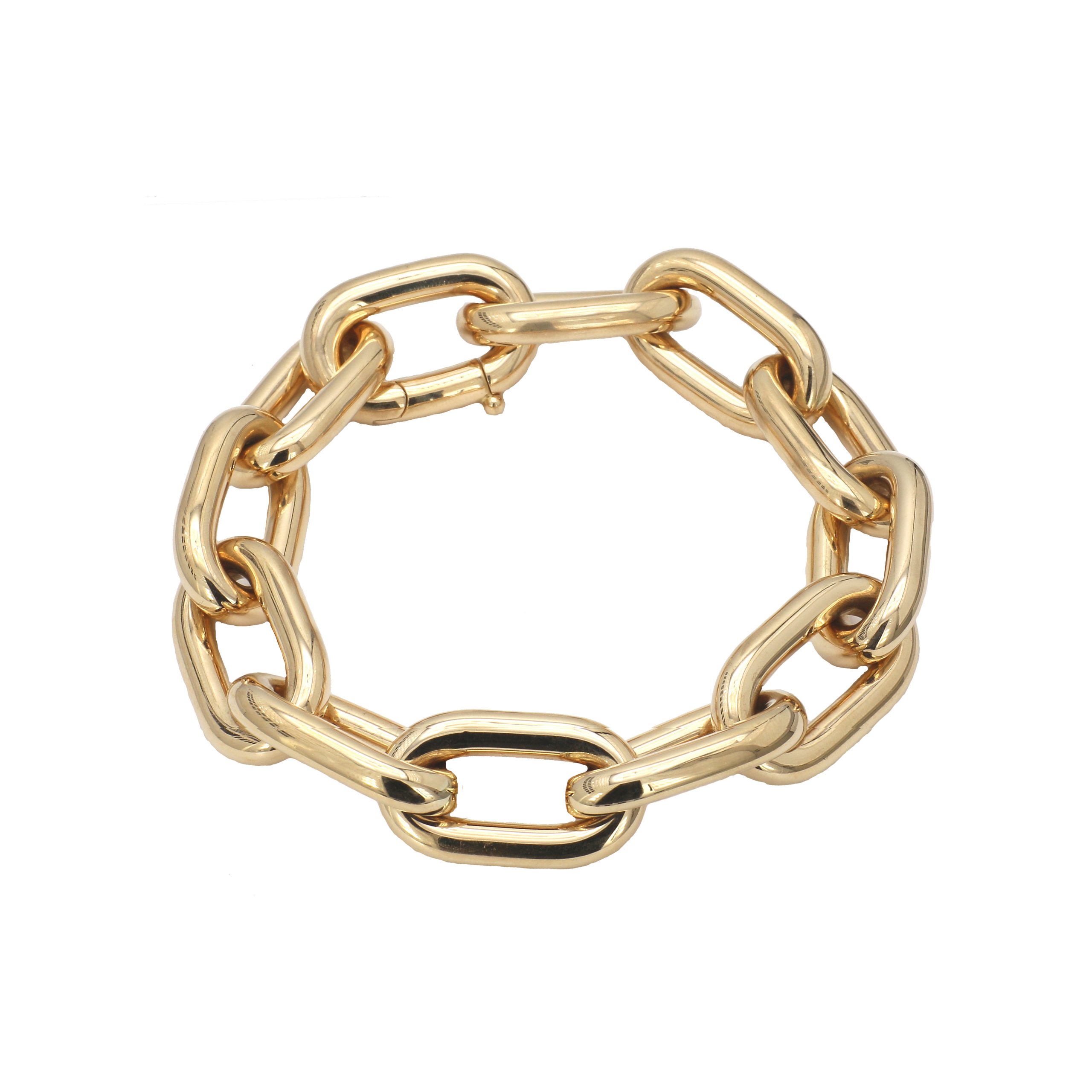 Rounded Chunky Oval Link Gold Bracelet – Bailey's Fine Jewelry