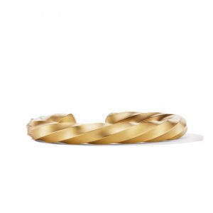 Cable Edge Cuff Bracelet in Recycled 18K Yellow Gold
