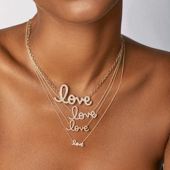 Love Necklace | Cursive Script Love Necklace | Liven Fine Jewelry – Liven  Company