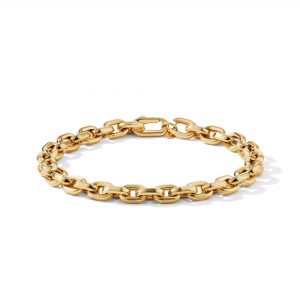 David Yurman Deco Chain Link Bracelet in 18K Yellow Gold, 6.5mm Bracelets Bailey's Fine Jewelry