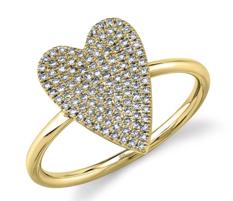 Pave Diamond Heart Ring