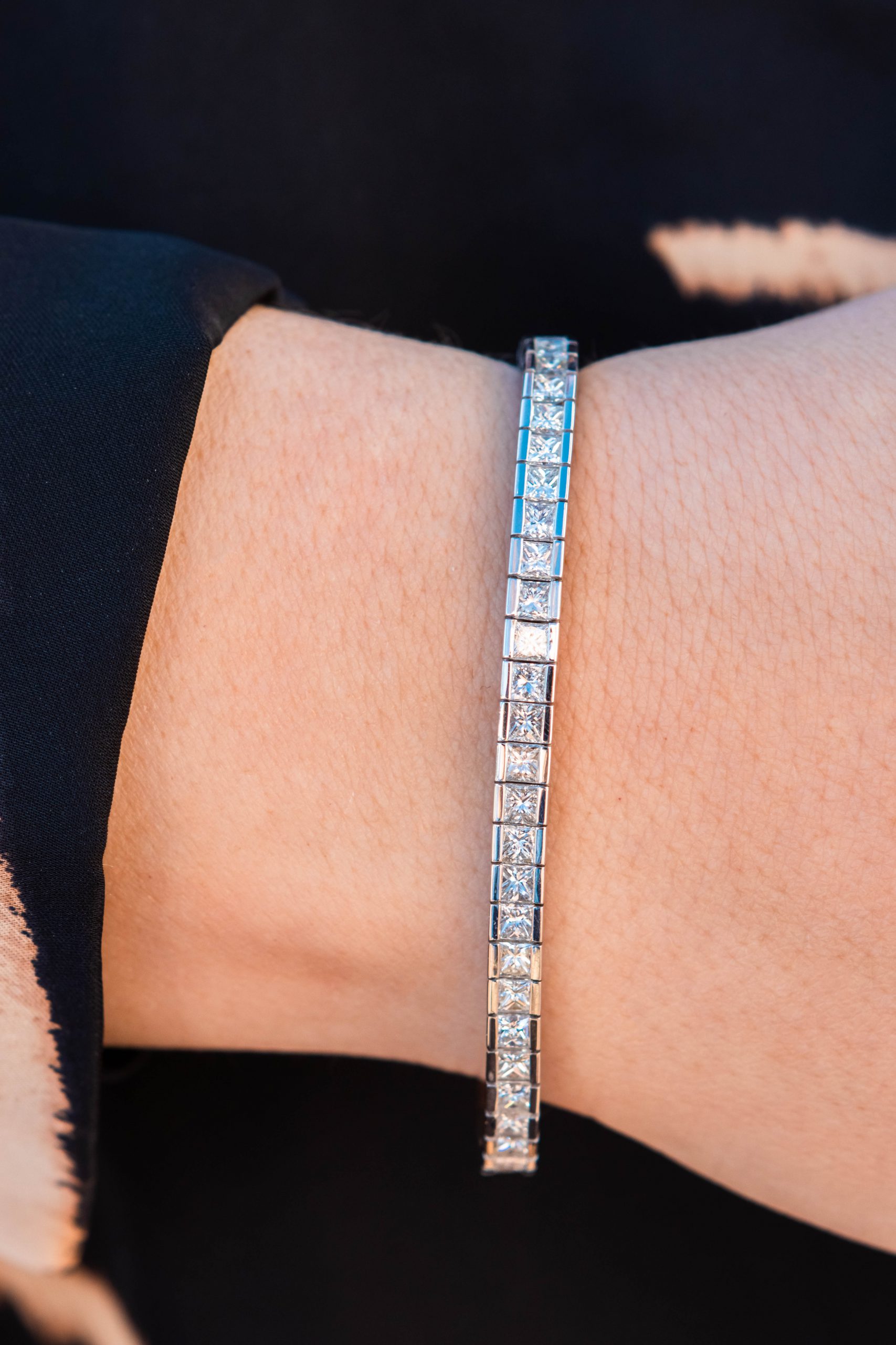 Diamond diamond bracelet princess cut 5.50 carat – Primestyle.com