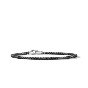 David Yurman Box Chain Bracelet with Stainless Steel and Sterling Silver, 2.7mm Bracelets Bailey's Fine Jewelry