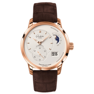 Glashütte Original PanoMaticLunar Watch with Brown Alligator Leather Strap Watches Bailey's Fine Jewelry