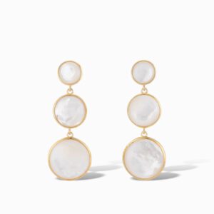 Laura Foote Round We Go Drop Earrings in Mother of Pearl