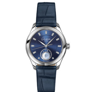 Glashütte Original Serenade Luna Watch with Blue Leather Strap Watches Bailey's Fine Jewelry