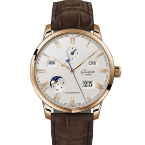 Glashütte Original Senator Excellence Perpetual Calendar Watch with Alligator Nubuk Leather Strap Watches Bailey's Fine Jewelry