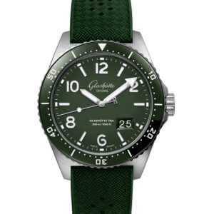 Glashütte Original SeaQ Panorama Date Watch Green Rubber Strap Watches Bailey's Fine Jewelry