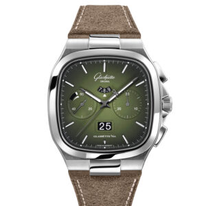 Glashütte Original Seventies Chronograph Panorama Date Watch with Brown Calfskin Bracelet Watches Bailey's Fine Jewelry