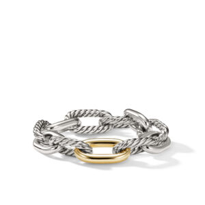 David Yurman DY Madison Chain Bracelet in Sterling Silver with 18K Yellow Gold, 13.5mm Bracelets Bailey's Fine Jewelry