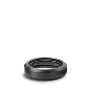 David Yurman Beveled Band Ring in Black Titanium, 6mm Rings Bailey's Fine Jewelry