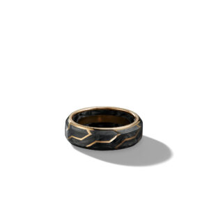 David Yurman Forged Carbon Band Ring in 18K Yellow Gold, 8.5mm Rings Bailey's Fine Jewelry